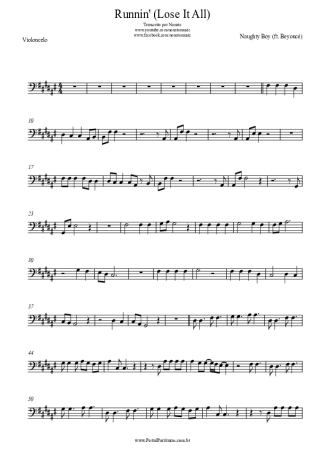 Naughty Boy Runnin´ (Lose It All) score for Cello