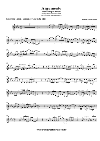 Nelson Gonçalves  score for Clarinet (Bb)