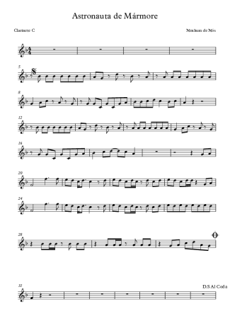 Nenhum de Nós  score for Clarinet (C)