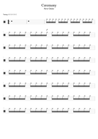 New Order Ceremony score for Drums