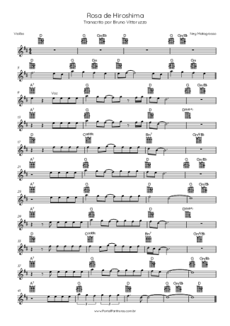 Ney Matogrosso Rosa De Hiroshima score for Acoustic Guitar