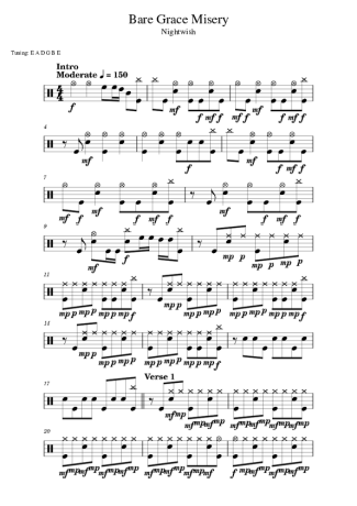 Nightwish  score for Drums