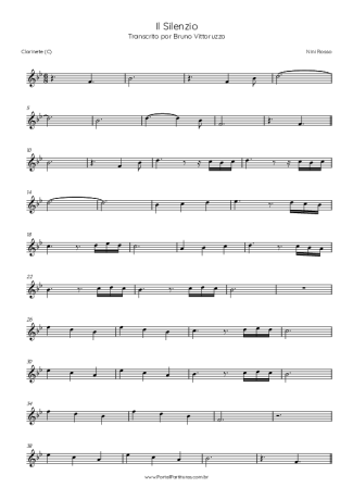 Nini Rosso Il Silenzio score for Clarinet (C)