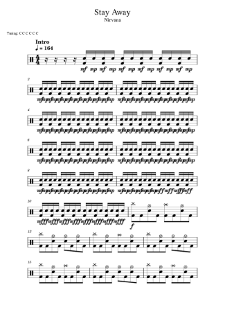 Nirvana Stay Away score for Drums