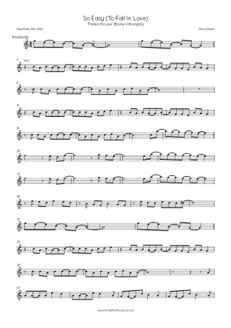 Olivia Dean So Easy (To Fall In Love) score for Alto Saxophone