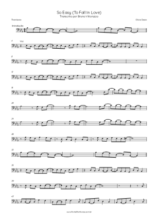 Olivia Dean So Easy (To Fall In Love) score for Trombone