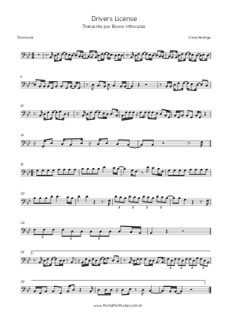 Olivia Rodrigo  score for Trombone