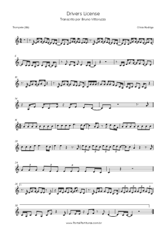 Olivia Rodrigo  score for Trumpet