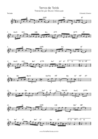 Orlando Silveira Tema De Telck score for Keyboard
