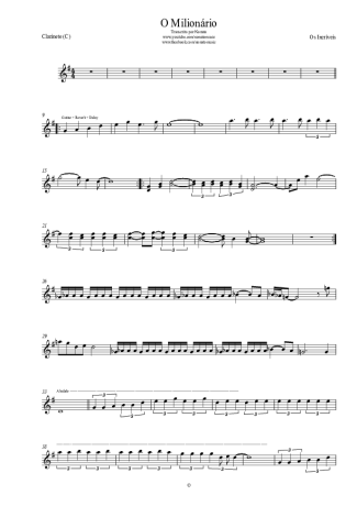 Os Incríveis O Milionário score for Clarinet (C)