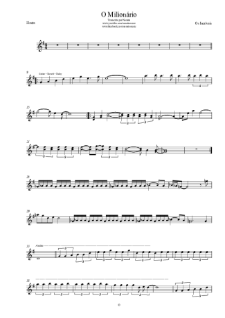 Os Incríveis O Milionário score for Flute