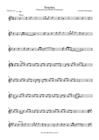 Oswaldo Montenegro Estrelas score for Clarinet (C)