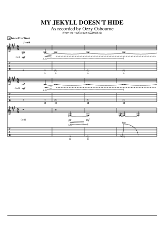 Ozzy Osbourne  score for Guitar