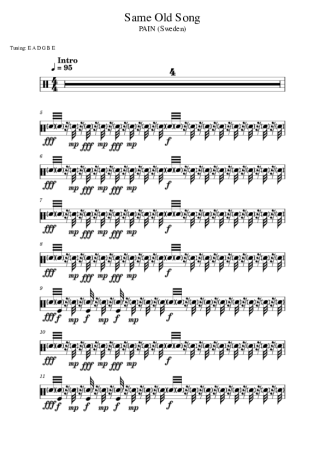 PAIN (Sweden)  score for Drums