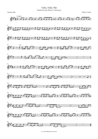 PIB de Curitiba Não, Não Há score for Clarinet (Bb)