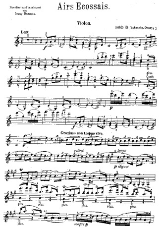 Pablo de Sarasate  score for Violin