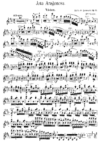 Pablo de Sarasate  score for Violin