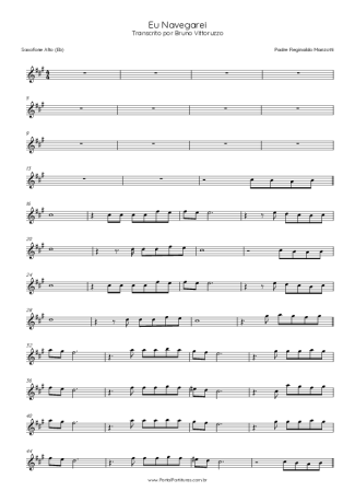 Padre Marcelo Rossi Eu Navegarei score for Alto Saxophone