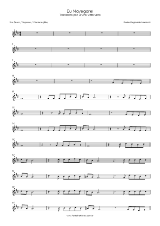 Padre Marcelo Rossi Eu Navegarei score for Clarinet (Bb)