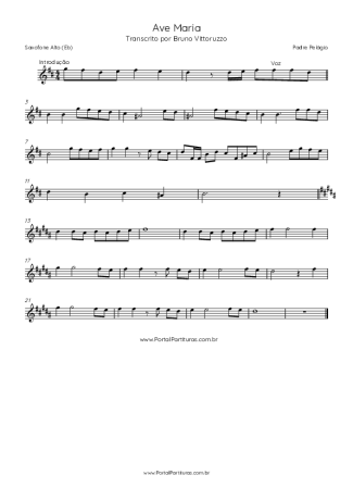 Padre Pelágio  score for Alto Saxophone