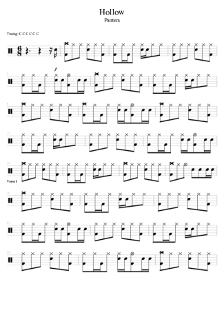 Pantera Hollow score for Drums