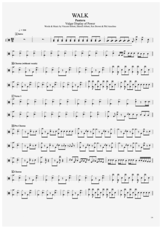 Pantera  score for Drums