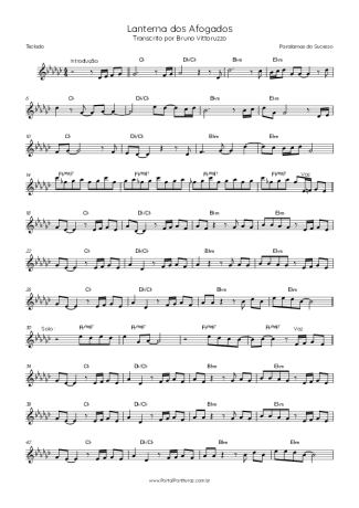 Paralamas do Sucesso Lanterna Dos Afogados score for Keyboard