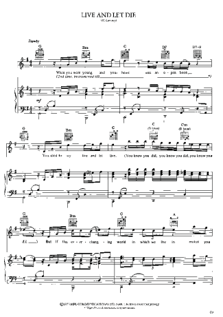 Paul McCartney  score for Piano