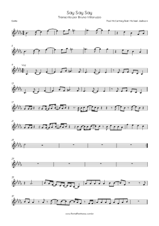 Paul McCartney Say Say Say (feat. Michael Jackson) score for Harmonica