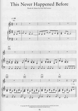 Paul McCartney  score for Piano