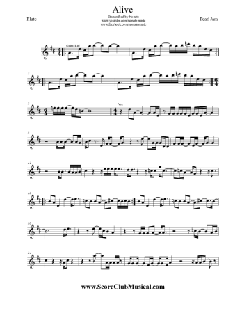 Pearl Jam  score for Flute