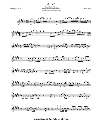 Pearl Jam  score for Trumpet