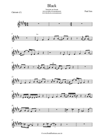 Pearl Jam  score for Clarinet (C)