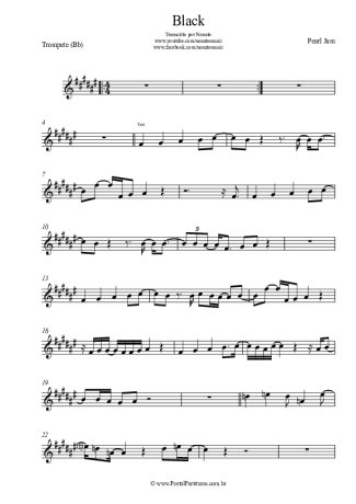 Pearl Jam Black score for Trumpet