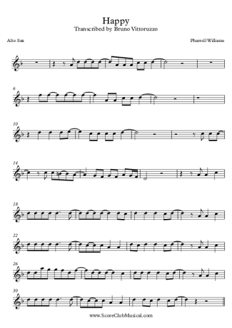 Pharrell Williams Happy score for Alto Saxophone