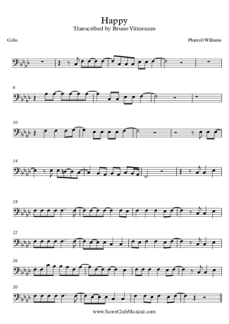 Pharrell Williams Happy score for Cello