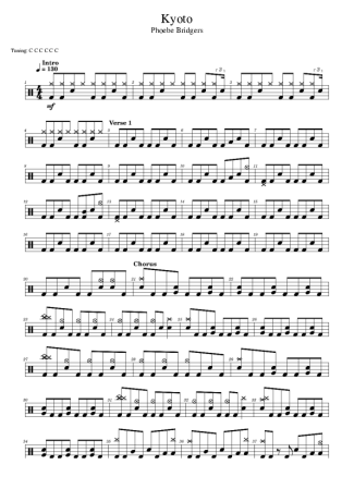 Phoebe Bridgers Kyoto score for Drums