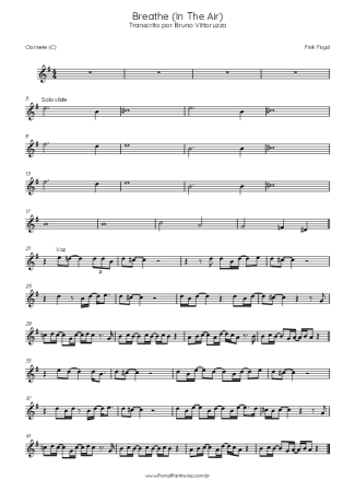 Pink Floyd  score for Clarinet (C)