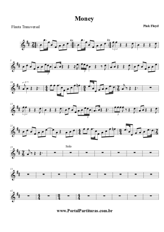 Pink Floyd Money score for Flute