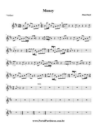 Pink Floyd Money score for Violin