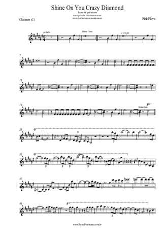 Pink Floyd  score for Clarinet (C)