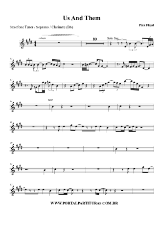 Pink Floyd  score for Tenor Saxophone Soprano (Bb)