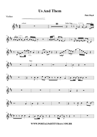 Pink Floyd  score for Violin