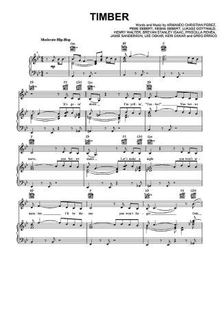 Pitbull ft Kesha  score for Piano