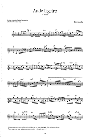 Pixinguinha Ande Ligeiro score for Clarinet (C)