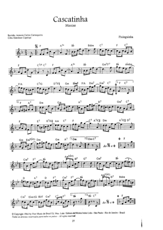 Pixinguinha Cascatinha score for Clarinet (C)