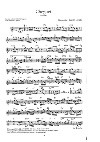 Pixinguinha Cheguei score for Flute