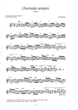 Pixinguinha  score for Mandolin