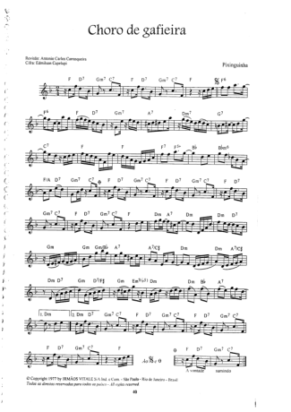 Pixinguinha Choro De Gafieira score for Clarinet (C)