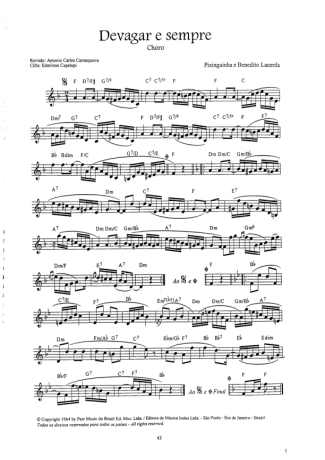 Pixinguinha  score for Clarinet (C)